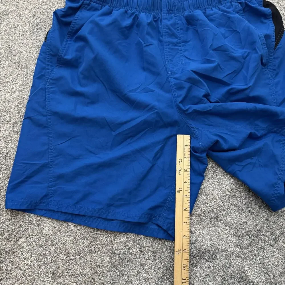 Nike Swim Shorts Mens XL Blue Black Mesh Lined Elastic Waist Drawstring Pockets